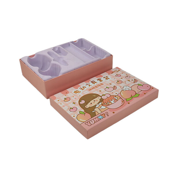 Paper Box With Plastic Flocked Tray Blister