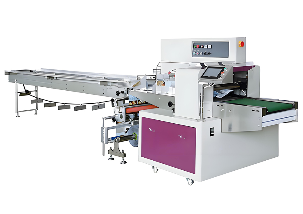 Down feed pillow packaging machine