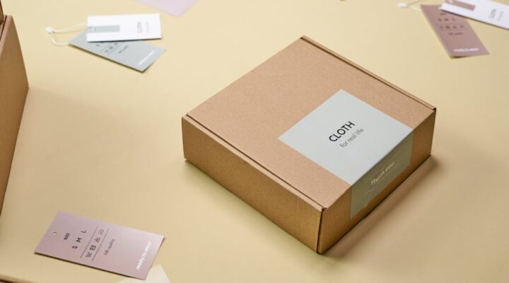 Infographic showing common mailer box sizes with measurements product examples like apparel and cosmetics inside clean vector style with labels