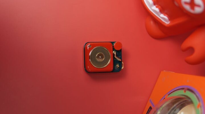 Vibrant retro cereal box on a s kitchen table with nostalgic elements like bold fonts and vintage illustrations evoking childhood memories