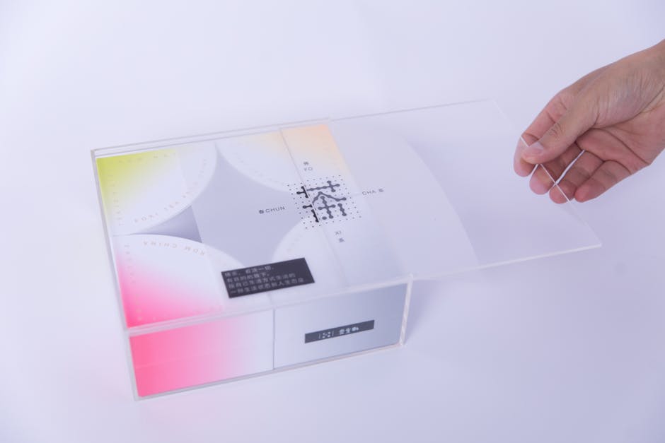 luxury product packaging box with lid opened showing branded interior and NFC technology