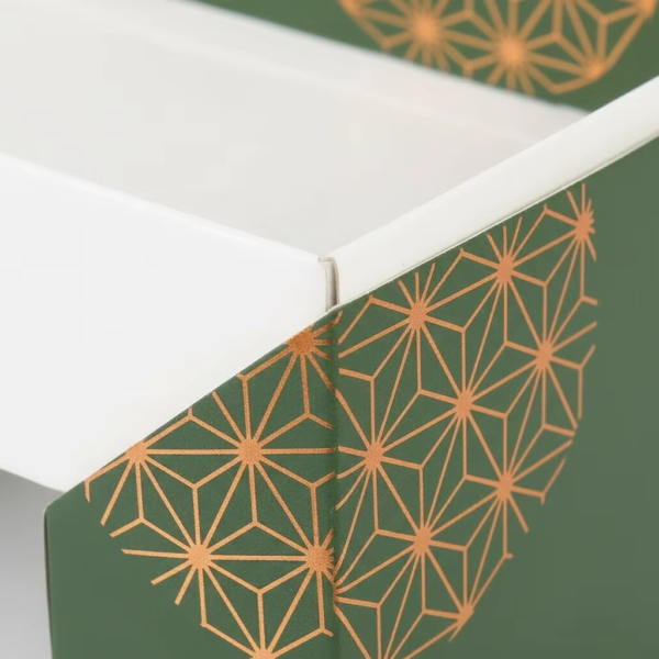 Green Gold Foil Geometric Paper Display Box