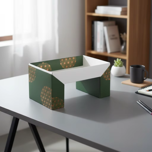 Green Gold Foil Geometric Paper Display Box