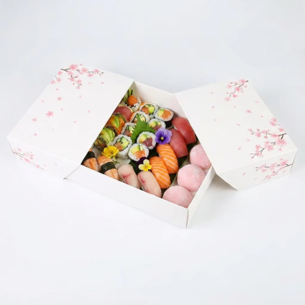Custom White Paper Sushi Packaging Box