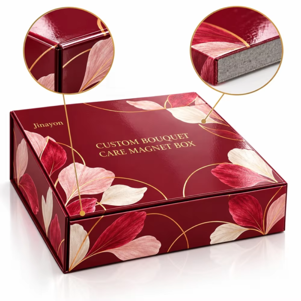 Custom Logo Bouquet Care Rigid Magnet Box Valentine's Day Box