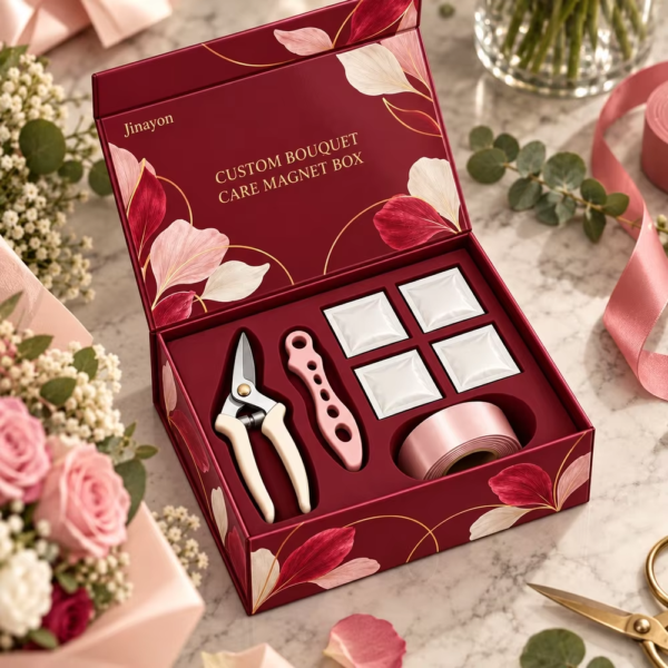 Custom Logo Bouquet Care Rigid Magnet Box Valentine's Day Box