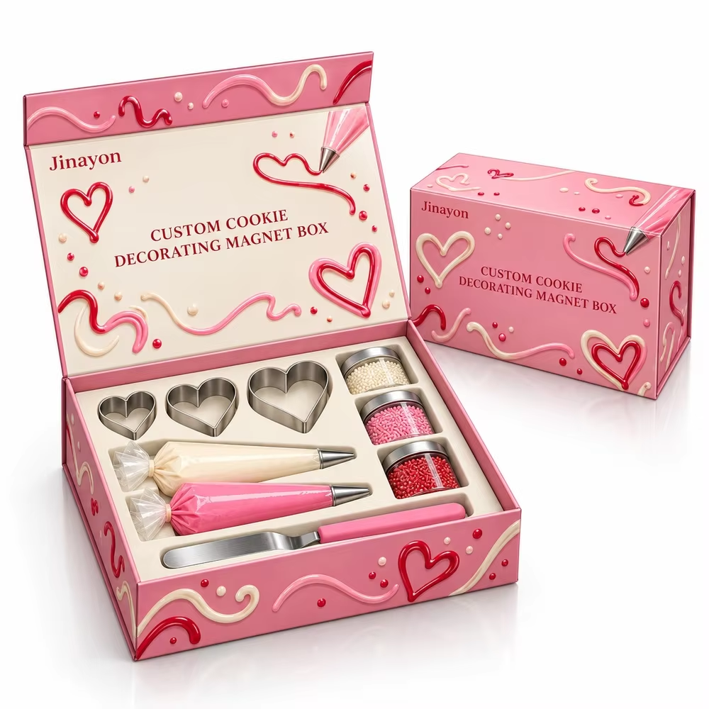 Printed Custom Logo Cookie Decorating Magnetic Rigid Box Valentine's Day