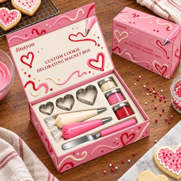 Printed Custom Logo Cookie Decorating Magnetic Rigid Box Valentine's Day