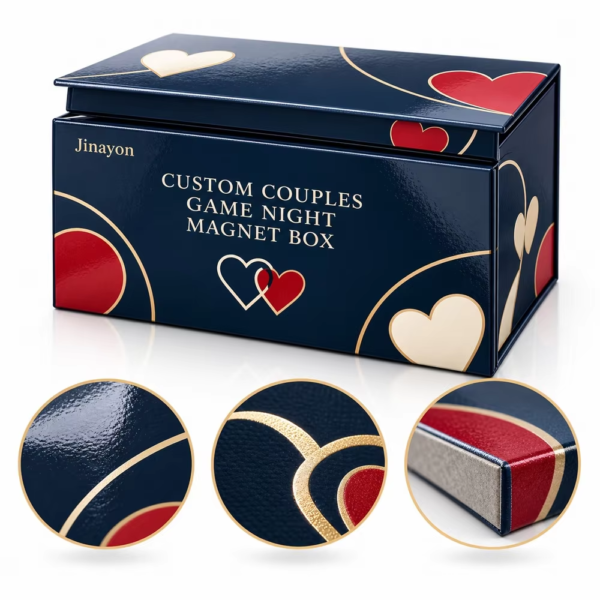 Printed Custom Logo Couples Game Night Magnet Rigid Box Valentine's Day Box