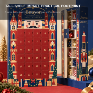 Festive Tower Mini Treat Advent Calendar Box with Recycled Materials