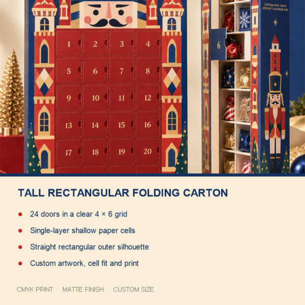Festive Tower Mini Treat Advent Calendar Box with Recycled Materials