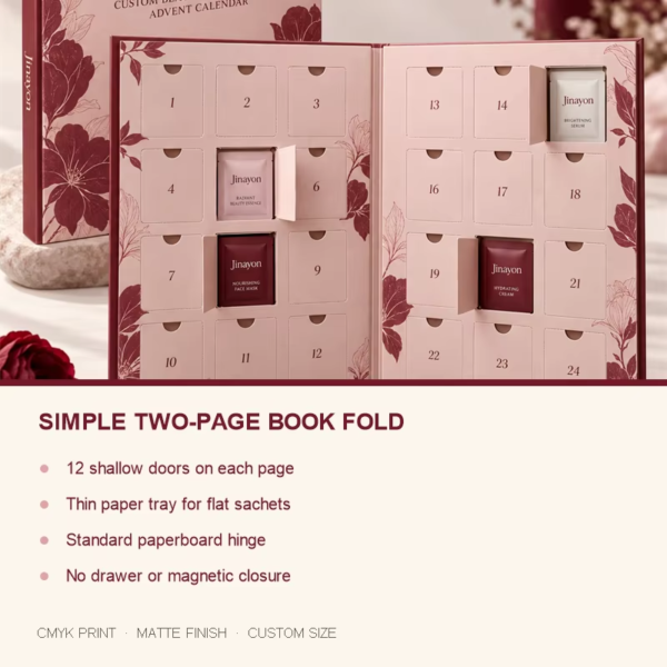Double-page Book Style Beauty Sample Advent Calendar Box