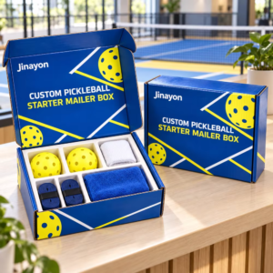 Custom Printed Pickleball Starter Kit Mailer Box Self Locking Corrugated Paper Packaging for Retail Shipping