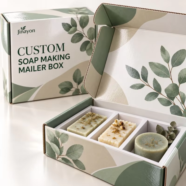 Custom Glossy Lamination E-Flute Soap Mailer Box Three-Slot Paper Insert Recyclable Sponge Lining Rigid Paper Packaging for
