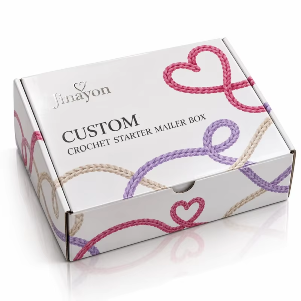Custom Glossy Sponge Lined Crochet Starter Mailer Box Silver Foil Magnetic Closure for E-Commerce Promotion Exhibition
